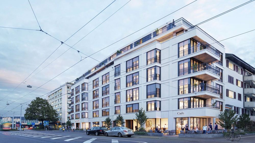 Penthouse Duplex-Wohnung im beliebten Breitequartier - Visualisierung Fassade Zürcherstrasse