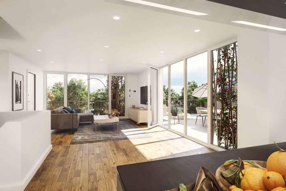 Wohnen "am Quellbach'' Haus Nr. 5 - Visualisierung Wohnzimmer