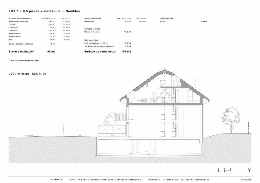 Prachtvolle Dachwohnung mit Mezzanine und großem Balkon - Einheit 7 - Bild 5