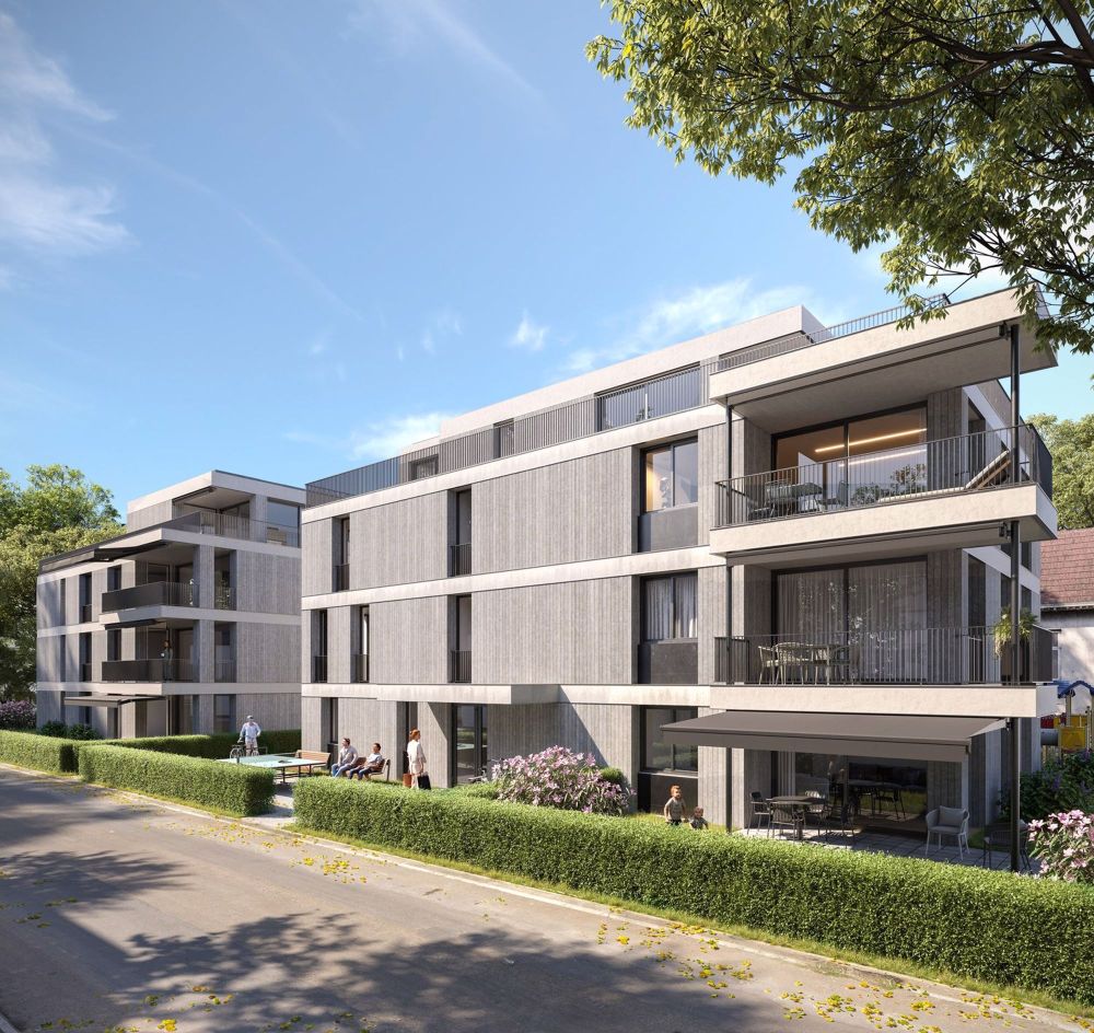 Nur noch 6 Wohnungen in 2 Neubauten, zentral und ruhig - Ansicht DUETT vom Weltiweg her