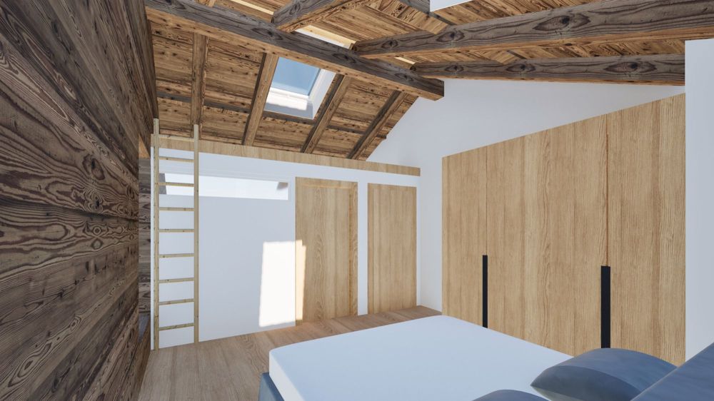 Superbe projet de rénovation d'une grange à Champsec - chambre 3 et salle de bain privative