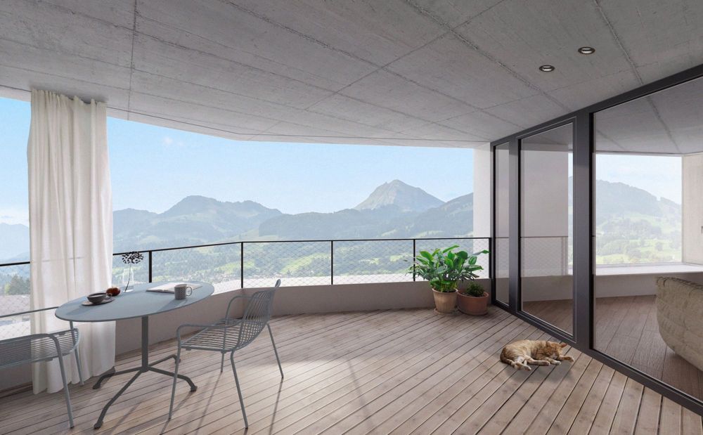 Appartement d'exception 5.5 pièces - La Tour-de-Trême - Loggia