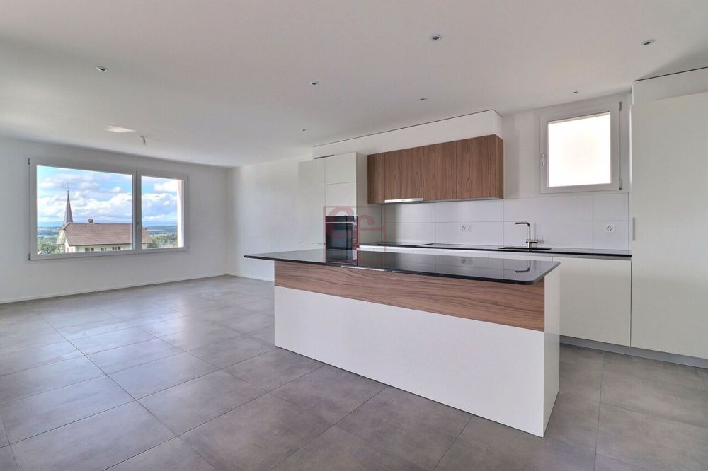 Arconciel - Prächtige neue 4.5-Zimmer-Wohnungen - Cuisine ouverte sur le séjour et le coin à manger