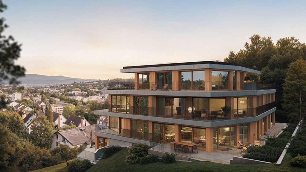 Exklusive, moderne Geschosswohnung mit vorgelagerter Terrasse und unverbaubarer Aussicht - W9 - Bild 1