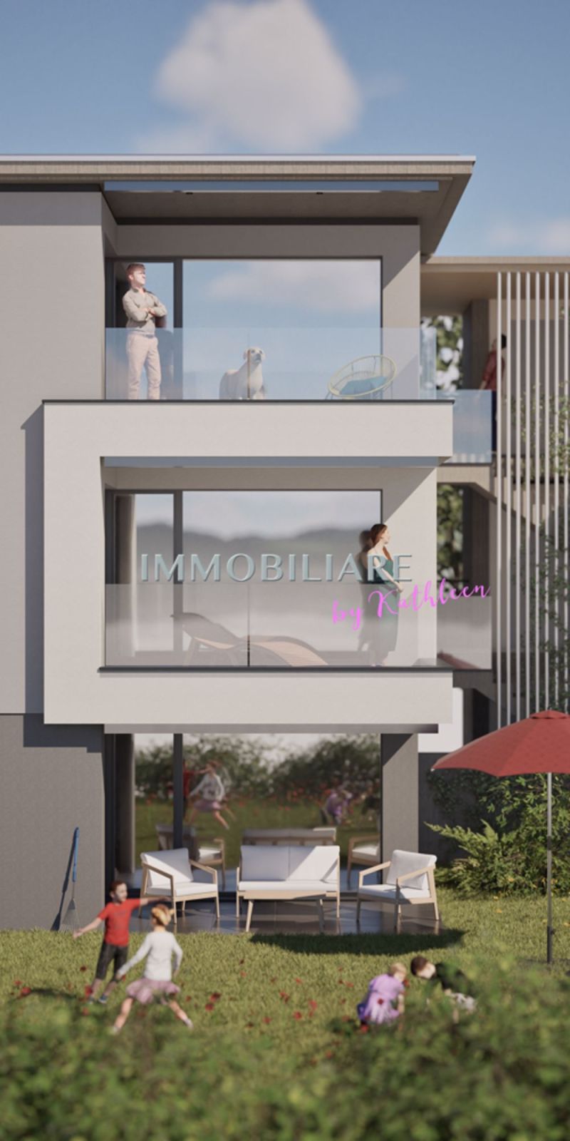 Modernes Neubau-Penthouse mit Seesicht in Piazzogna - Rendering