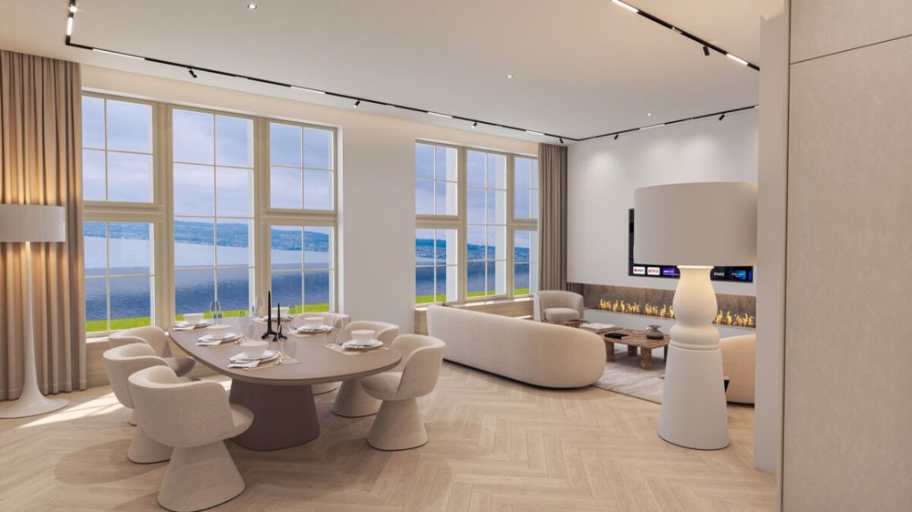 Luxuriöses Lakeshore Townhouse am Zürichsee - Ess-/Wohnbereich