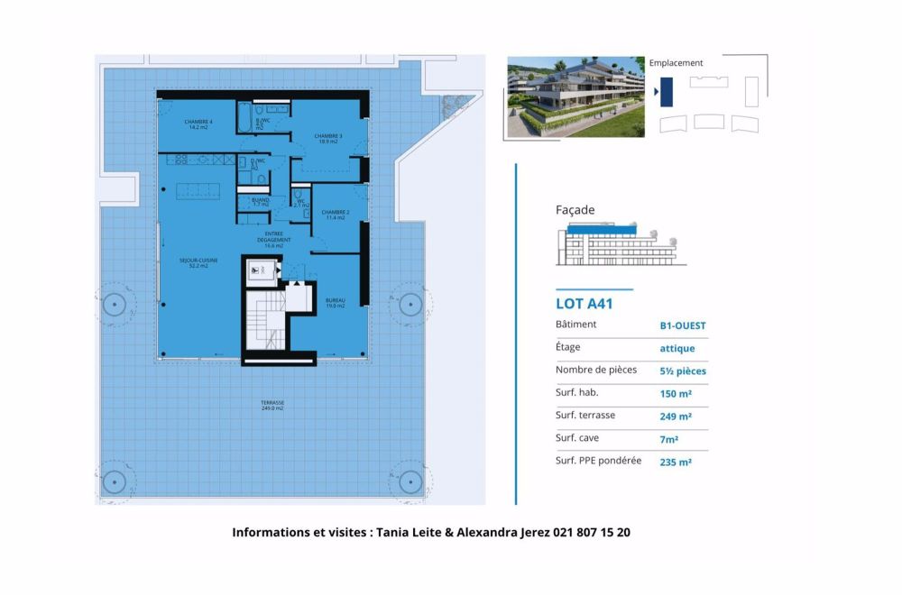 Attique de 5.5 pièces avec rooftop terrasse de 249m2 au 4ème étage ascenseur avec accès privatif - Bild 11