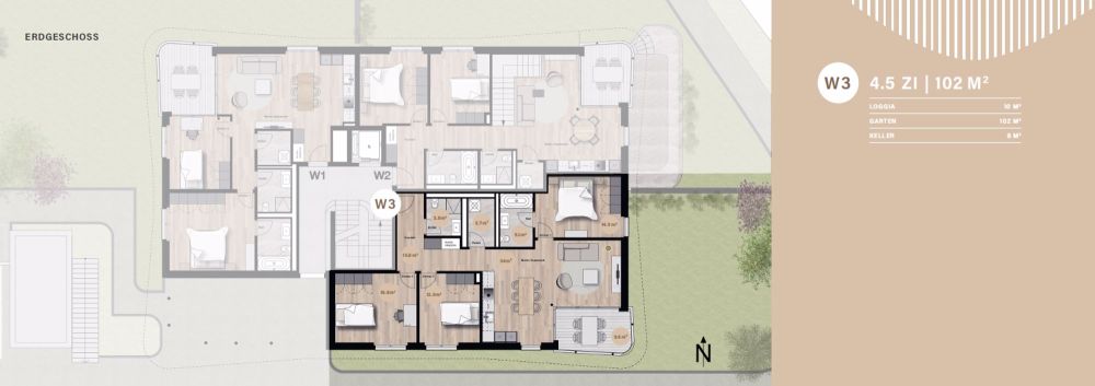 NEUBAU: Moderne 4.5-Zimmer-Gartenwohnung W3 mit Minergie-Standard in Oberwil - Bild 4