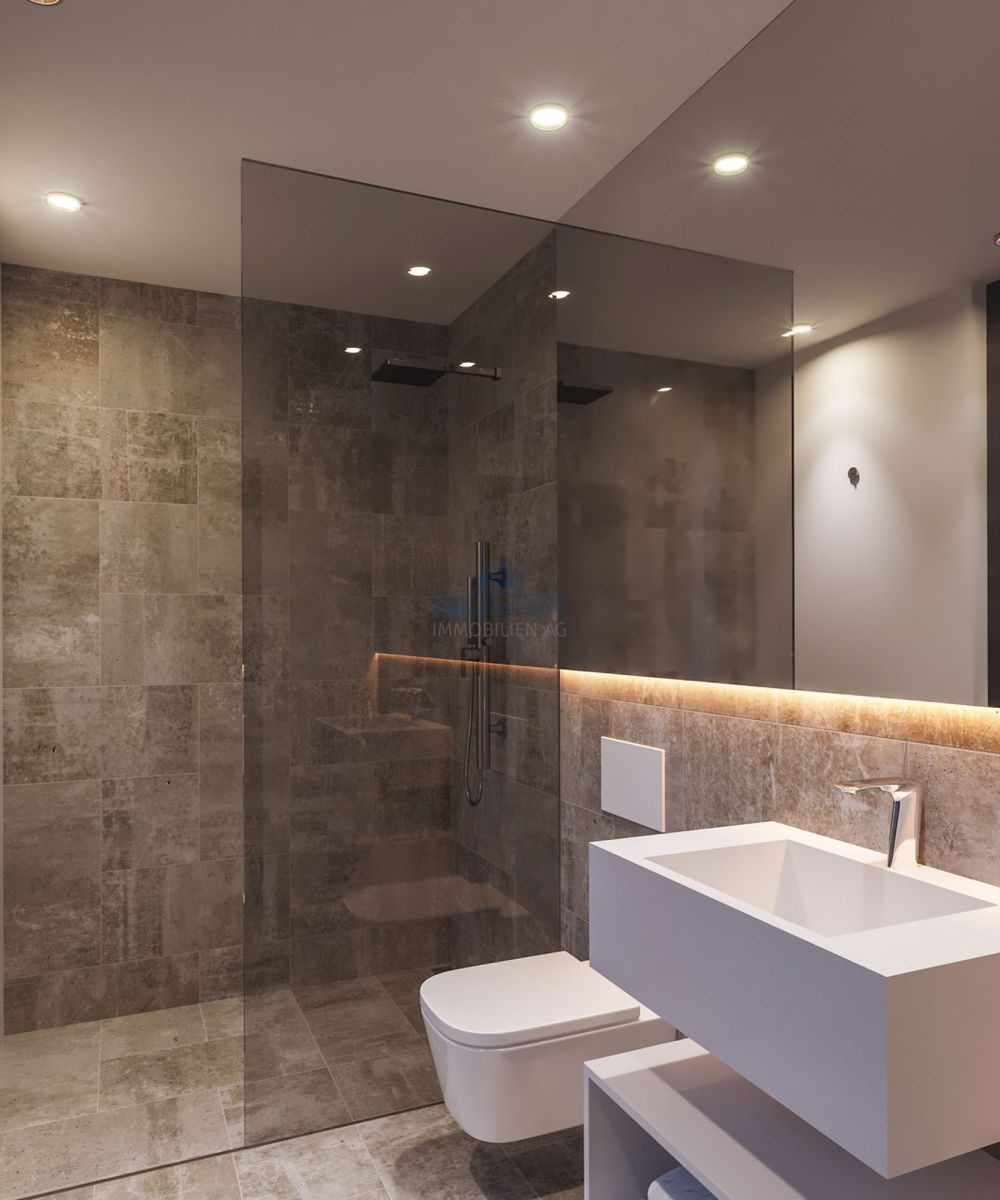Architektonischer Neubau an idyllischer Wohnlage mit Aussicht - Badezimmer