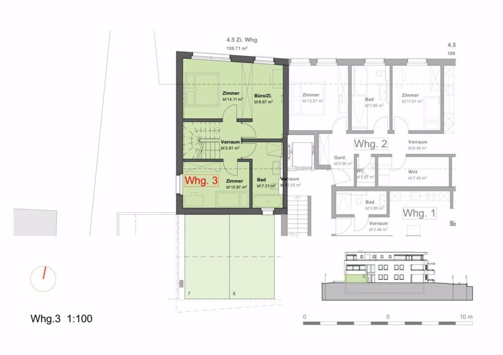 Überbauung Punkt5, Mels - 4.5 Zimmer-Maisonettewohnung - Bild 4