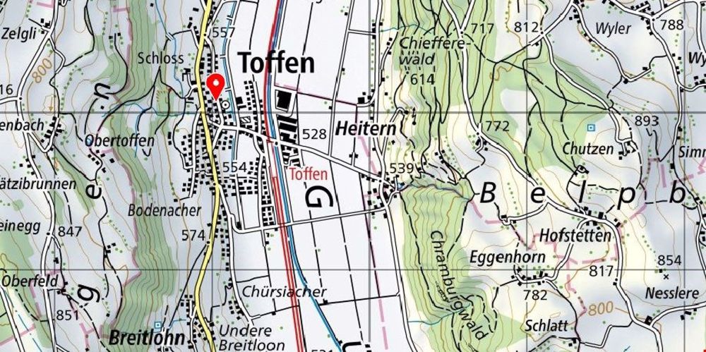 Kartenausschnitt Toffen
