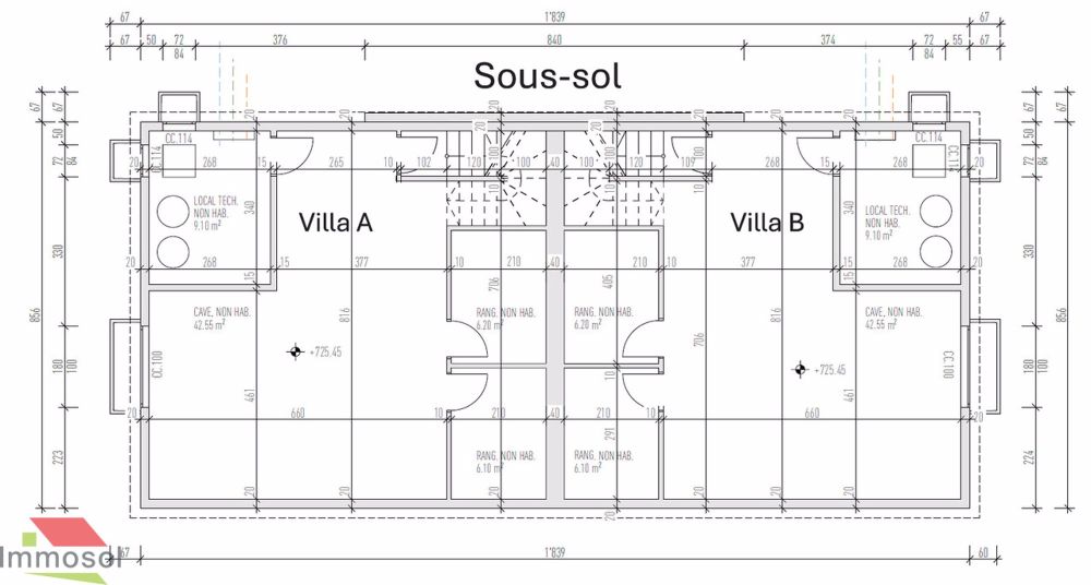 Le Mont-sur-Lausanne - Maison jumelle neuve 5.5 pièces - Immosol | Villa Jumelle Le Mont | Plan Sous-sol