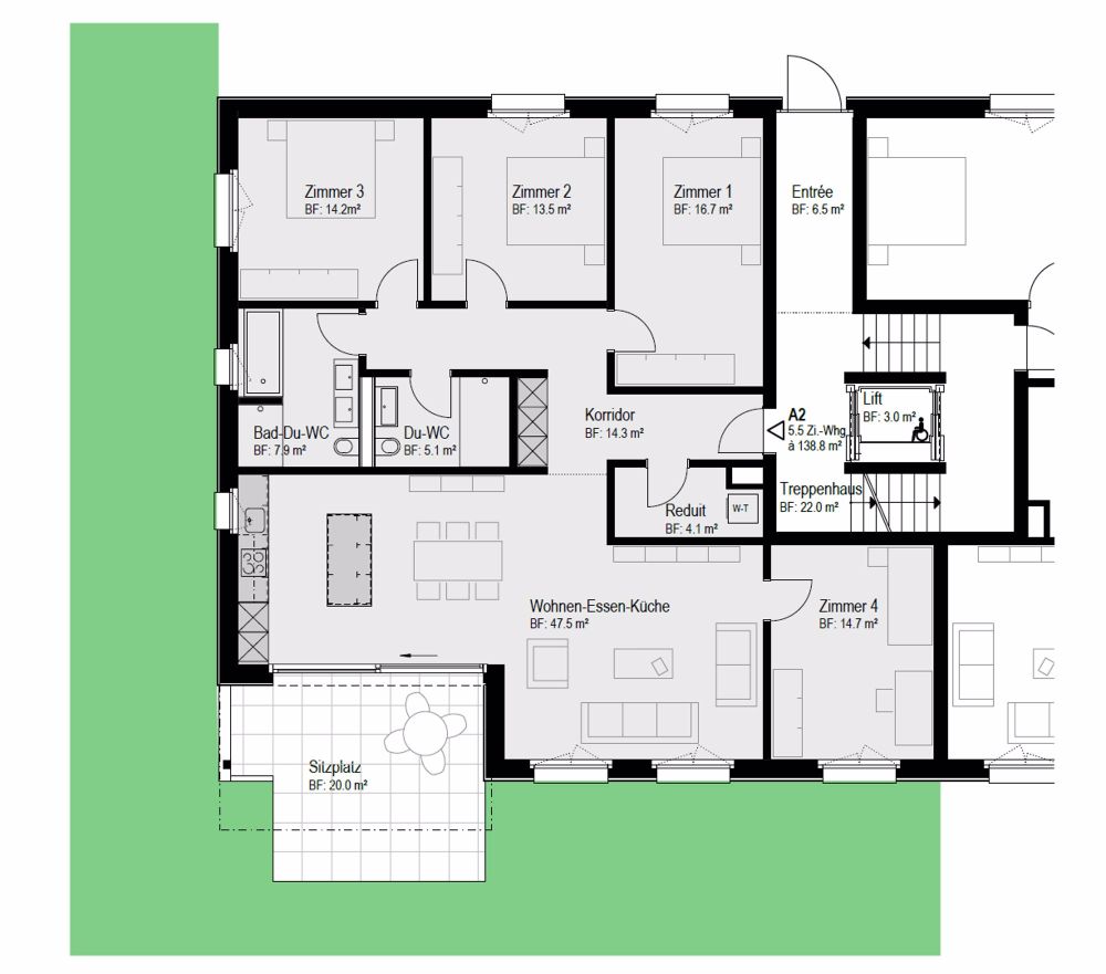 Moderne 5.5-Zimmer-Erdgeschosswohnung in ruhiger Lage Madetswil - Bild 2