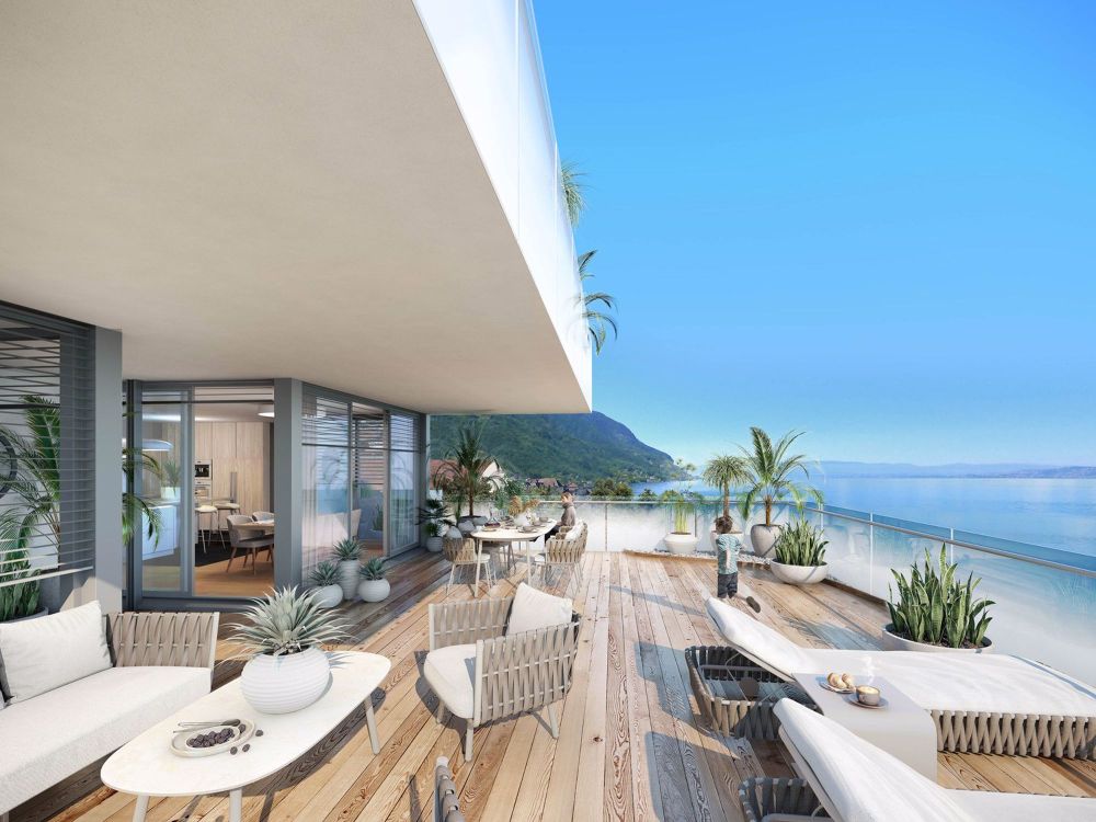 Duplex en Attique d'exception à St-Gingolph, vue sur le lac Léman et les montagnes - Bild 1
