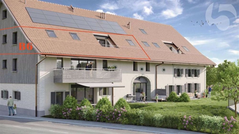 Villars-le-Terroir, Baustelle in Arbeit Wohnung von 126 m2 und reduziert modular in 4,5 Stück oder 5,5 Stück mit Balkonbadewanne nach Westen - Los B6 - Bild 6