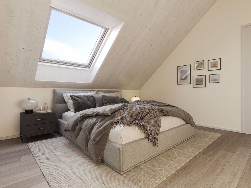 6-Zimmer-Haus mit Wohlfühlcharakter - Häuser am Fähriweg, Buchrain - Schlafen unter dem Sternenhimmel - Ihr Schlafzimmer im Dachgeschoss