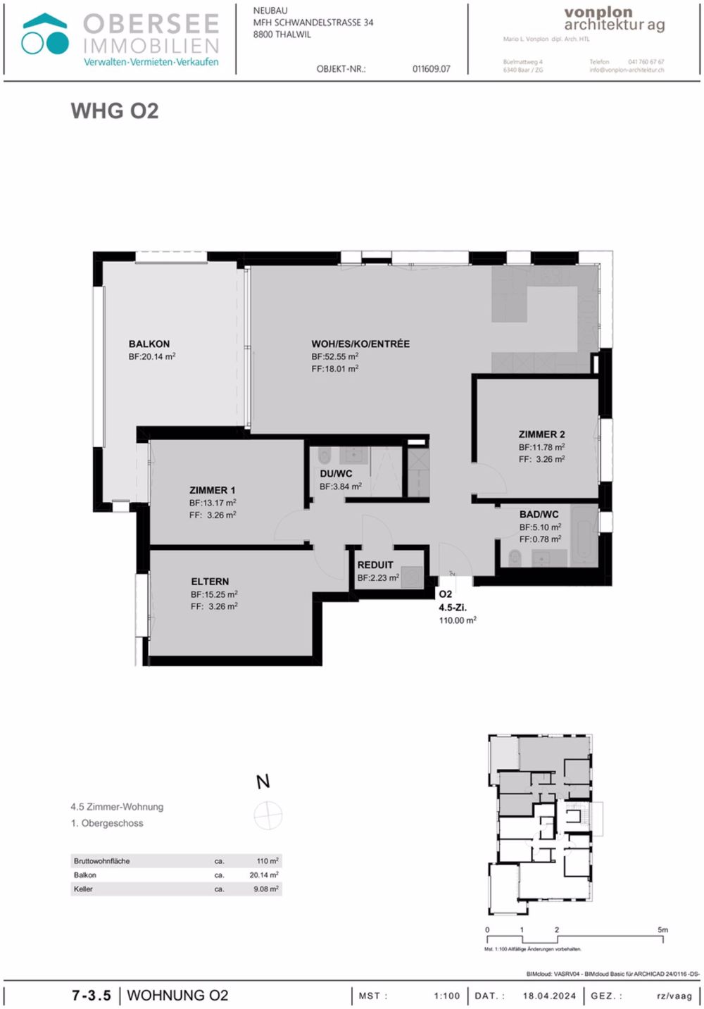 Erstvermietung: Moderne, grosszügige Wohnung an ruhiger und attraktive - Wohnung Nr. 02, 1.OG