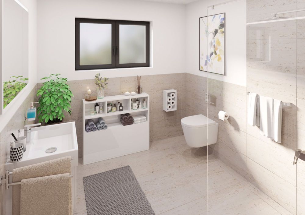 Moderne Eigentumswohnung "im rächte Winkel - Badezimmer mit Dusche