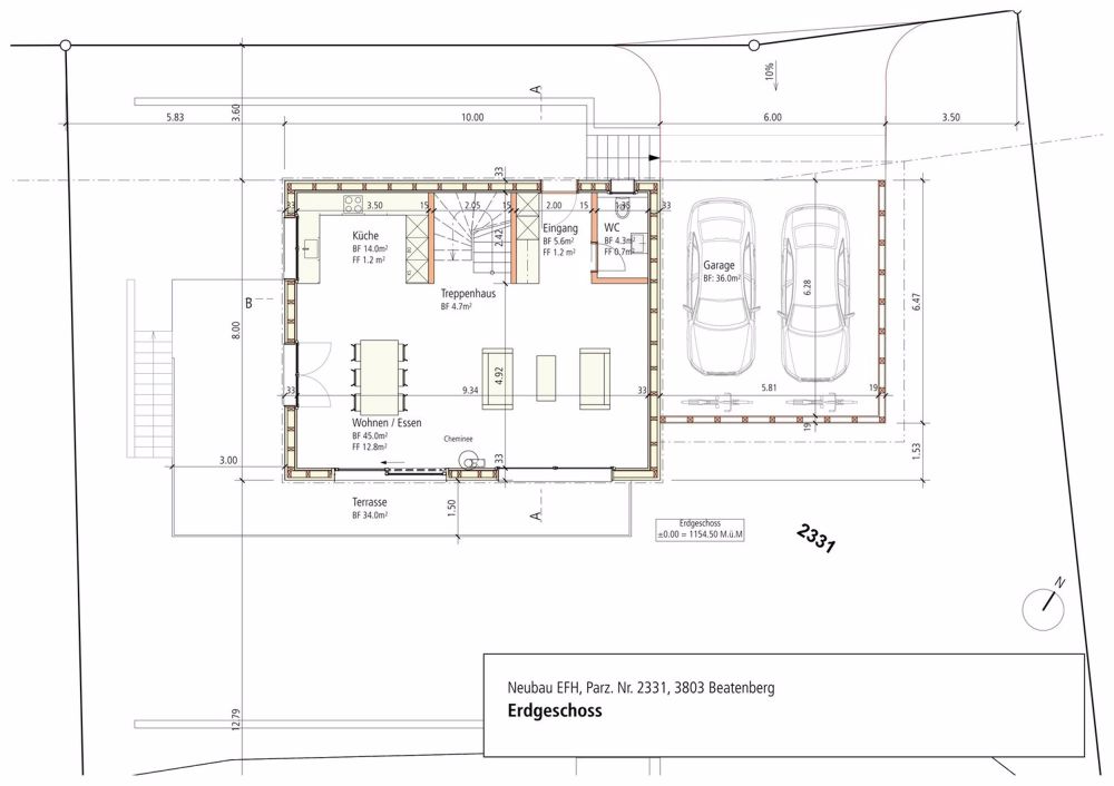 Neubau 6-Zimmer-Einfamilienhaus mit herrlichem Bergblick - Grundriss Erdgeschoss