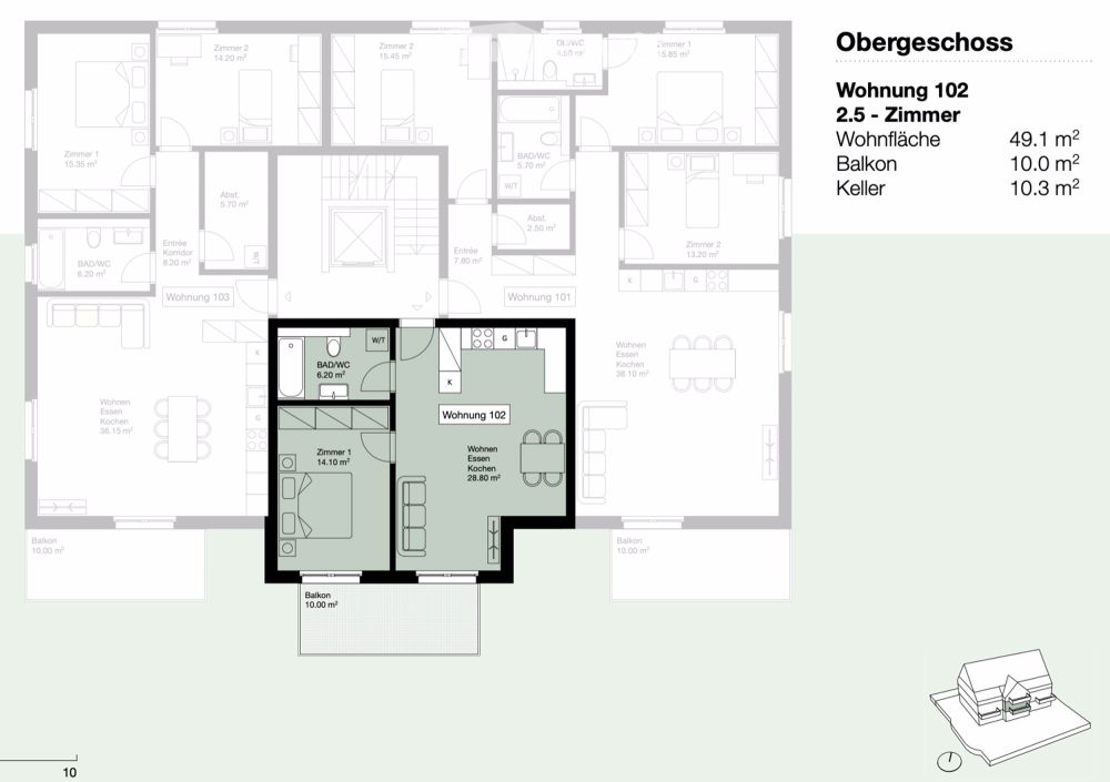 Moderne Neubau 2.5-Zimmer-Wohnung in ruhiger Lage in Berikon - Bild 5