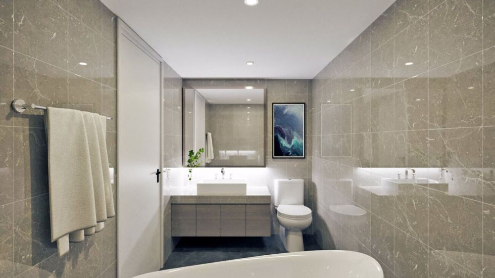 Appartement de 4,5 pièces aux combles avec sous-sol et garage double. - Salle de bain