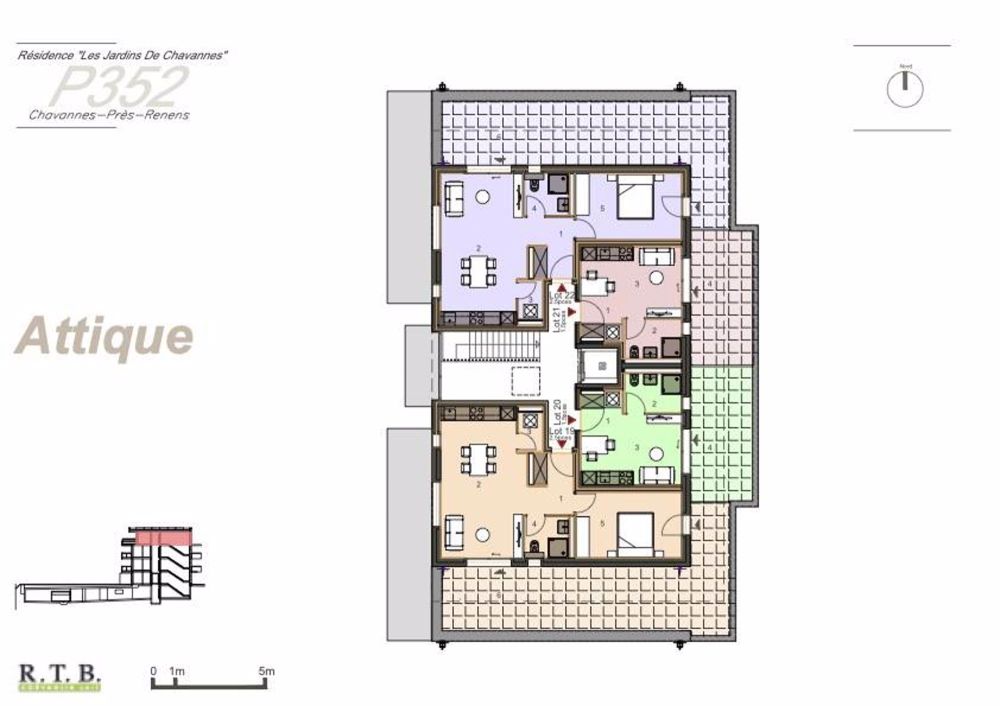 Appartement 2,5 pces en attique (lot 22) - Bild 8