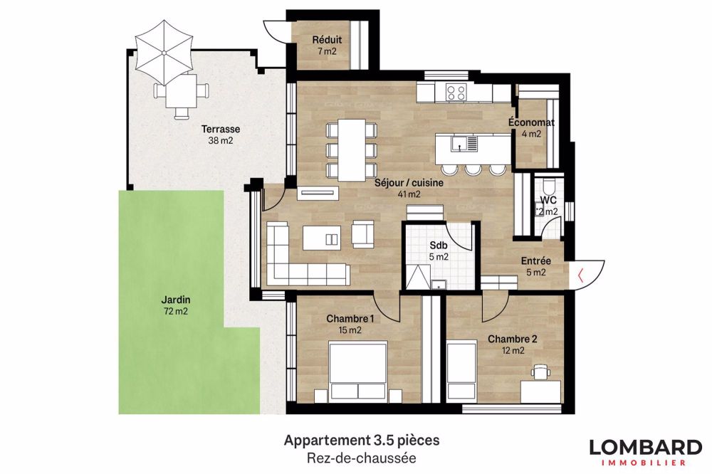Magnifique appartement de 3.5 pièces au rez-de-chaussée - Bild 9