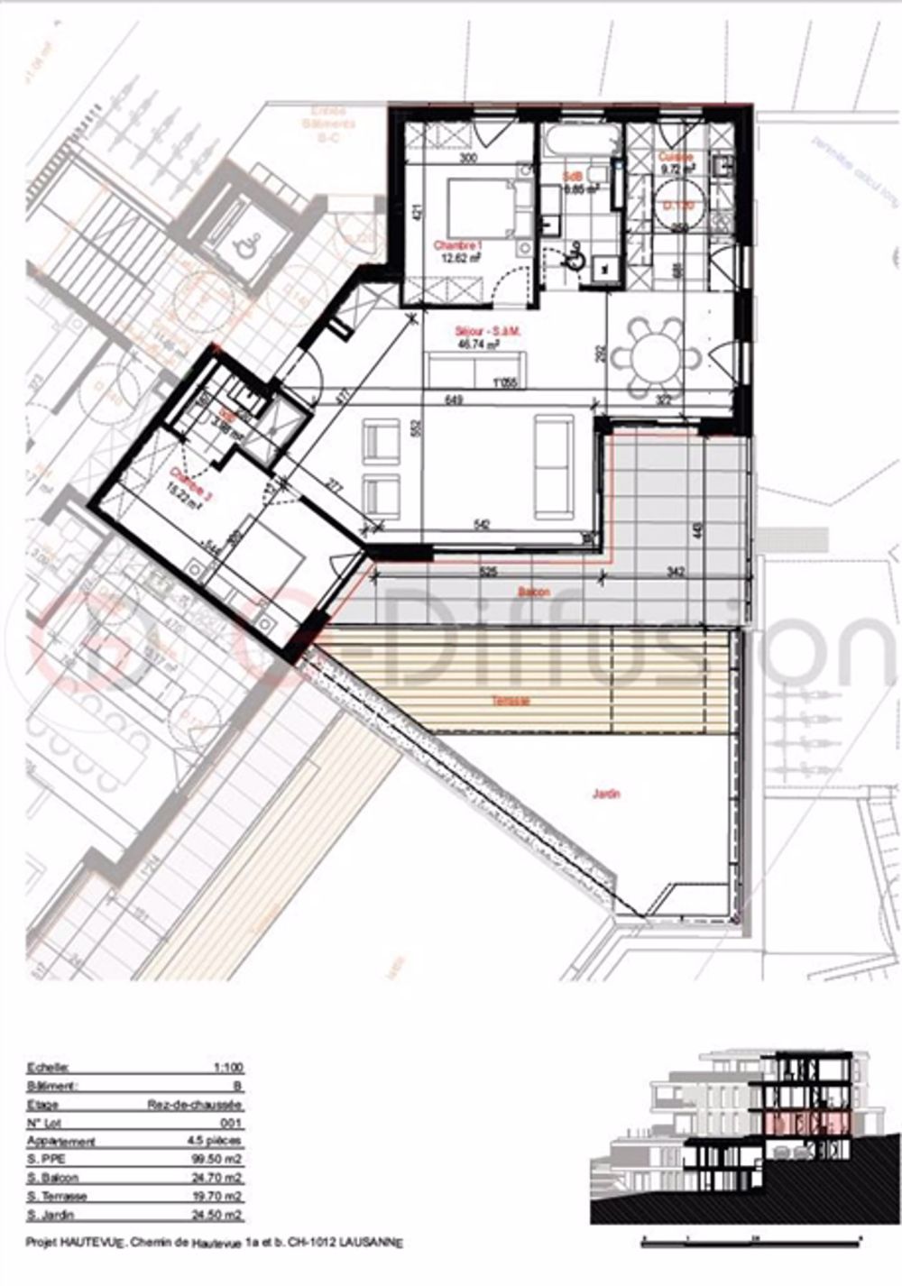 Wunderschöne Wohnung von 99,50 m2 Off-Plan in Lausanne - Bild 3