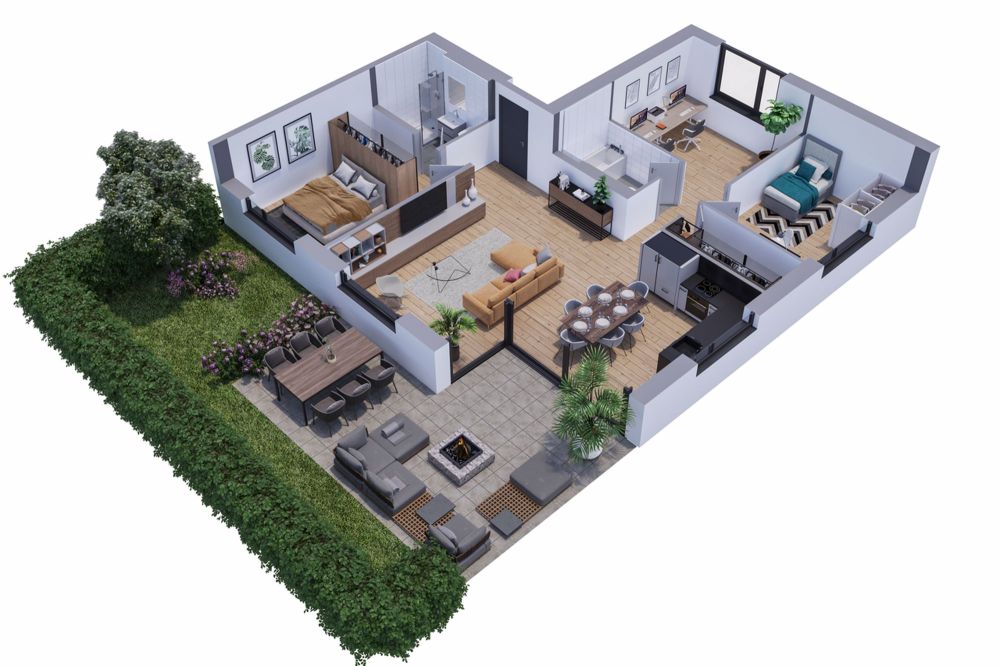 APPARTEMENT MIT TERRASSE UND GARTEN - PANORAMABLICK - EXKLUSIV - Lot n°02 - 4,5 pièces - Rez