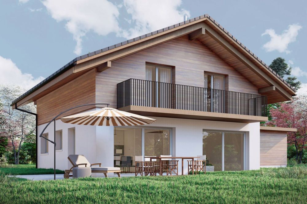 Neubau-Einfamilienhaus in ruhigem Quartier in Eggiwil - Ansicht Aussenvisualisierung Süd
