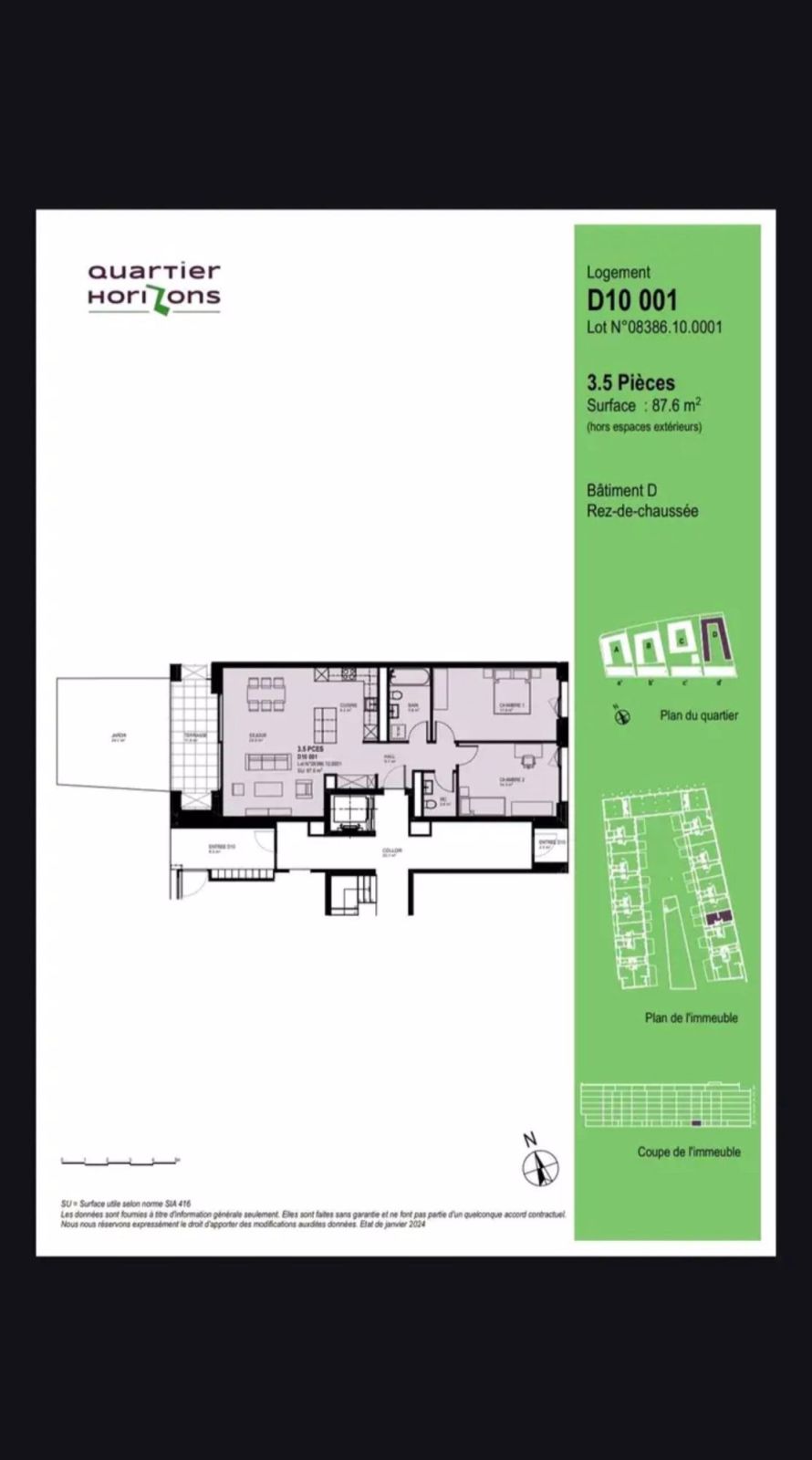 Appartement neuf de 3.5 pièces avec jardin - Quartier Horizon - Bild 1