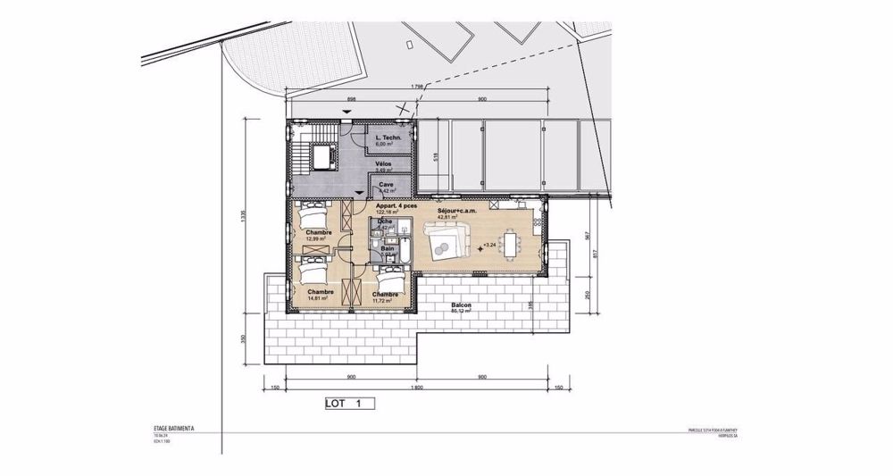 Schönes Attikawohnung mit 4.5 Zimmern in Flanthey (Gemeinde Lens) A1 - Promotion auf Plan - Attique, 4.5 pièces, 164.74 m2