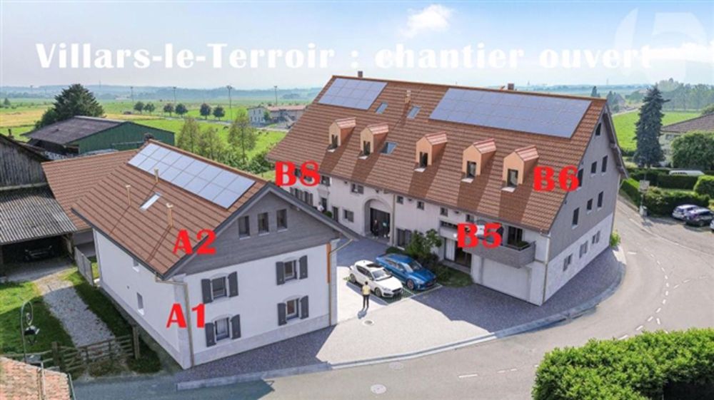 Villars-le-Terroir, Baustelle in Arbeit Wohnung von 126 m2 und reduziert modular in 4,5 Stück oder 5,5 Stück mit Balkonbadewanne nach Westen - Los B6 - Bild 9