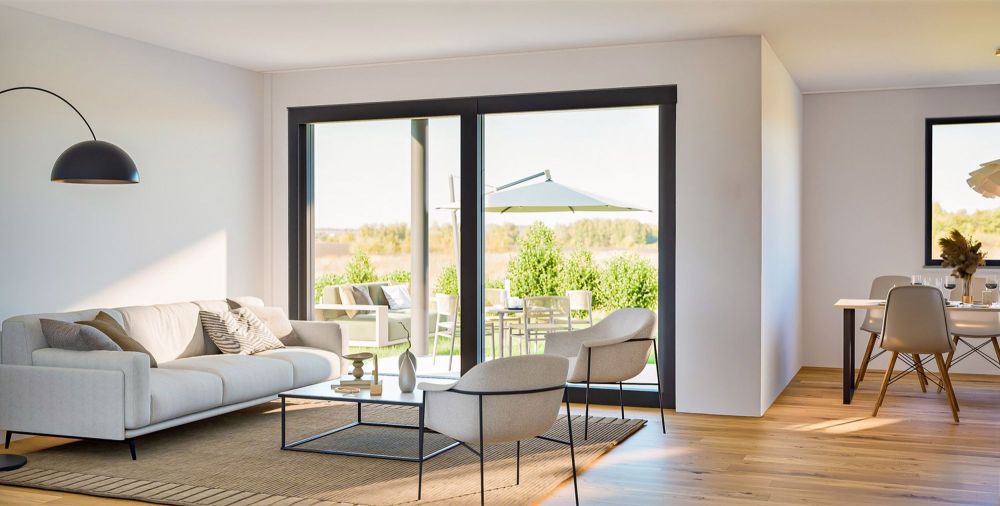 Neubau: 4.5-Zimmer-Maisonette-Gartenwohnung - The Letten - Wohnzimmer