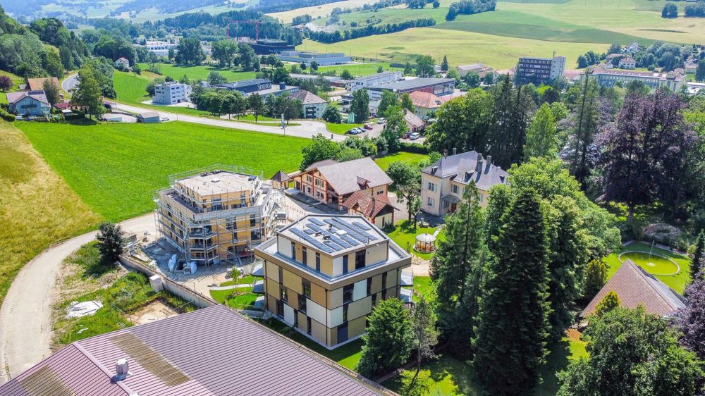 Neue 3.5-Zimmer-Wohnung, Terrasse und Garten in Campagne Pernod, Lot B3 - Vue aérienne