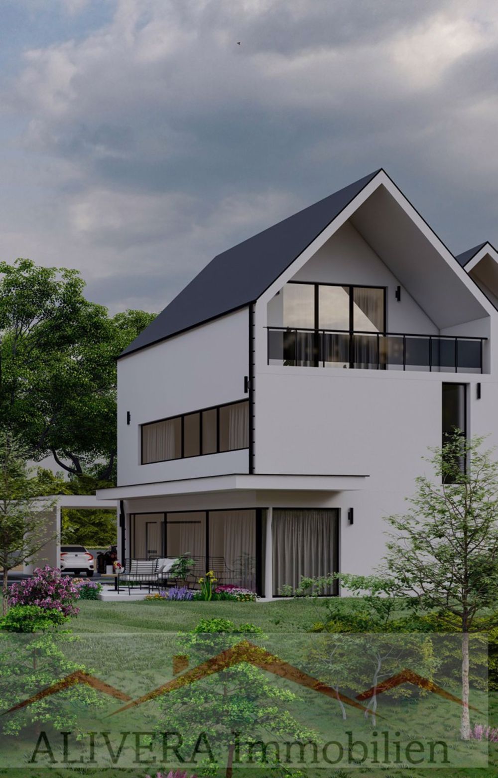 Modernes Neuebauprojekt: Doppeleinfamilienhäuser in 4254 Kleinlützel, - Hintenr Ansicht