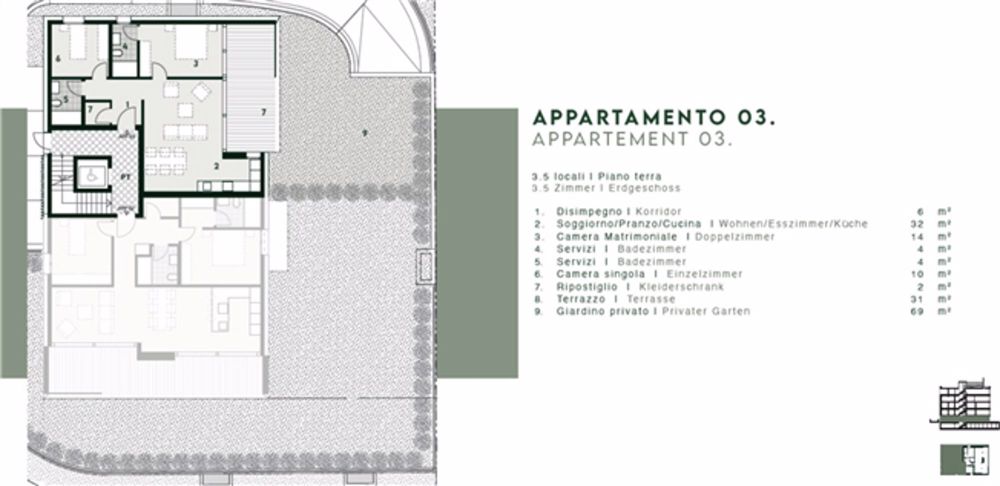 ZU VERKAUFEN IN MINUSIO - 3,5-ZIMMER-WOHNUNG MIT PRIVATEM GARTEN IN NEUER RESIDENZ - Bild 1