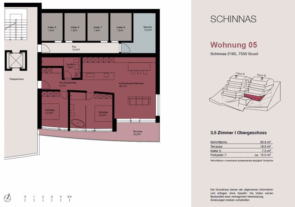 3.5-Zimmer Terrassenwohnung in Schinnas, Scuol - Bild 6