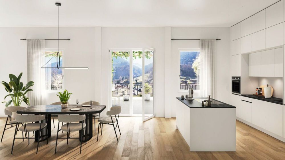 4.5-Zimmerwohnung Nr. 9 mit sonniger Terrasse und zwei Balkonen im Neubau-Mehrfamilienhaus Schönbühl 360° in Wilderswil - Bild 4