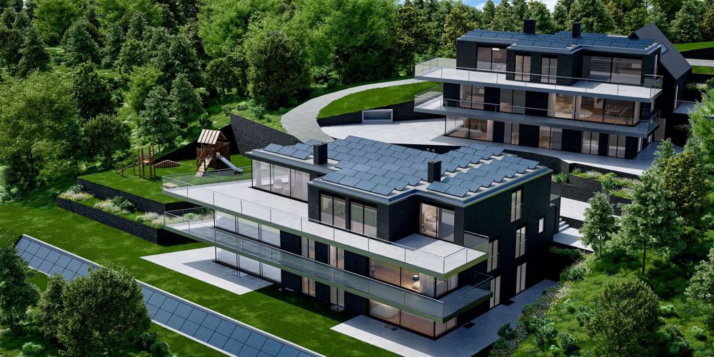 4.5-Zimmer-Neubawohnung in Nürensdorf EG1 - Aussenansicht Überbauung