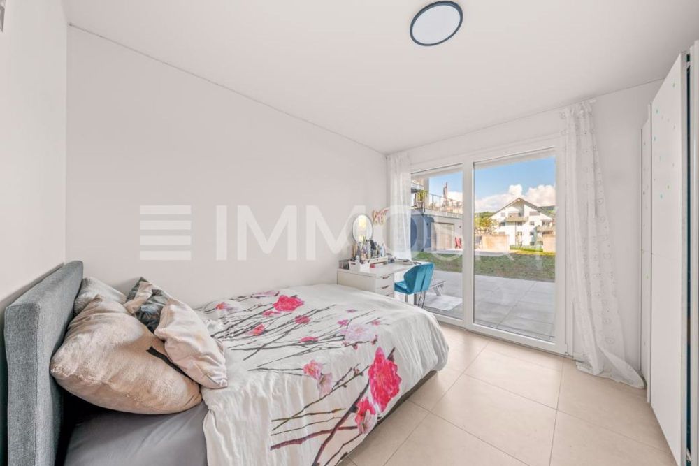 Etagenwohnung | 1522, Lucens - Chambre à coucher avec accès à la terrasse