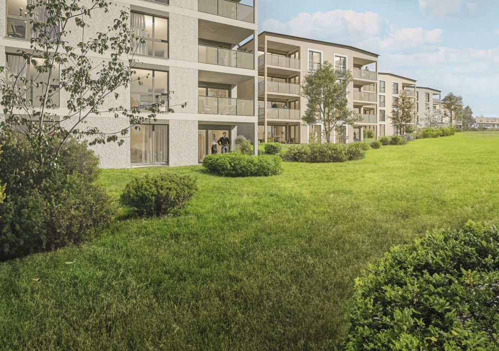 Courgevaux - Moderne 3.5 Zimmerwohnungen mit Abendsonne - Ansicht EG
