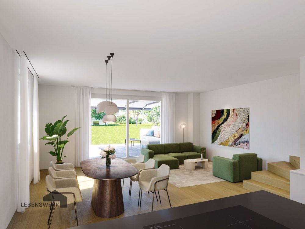 NEUBAU: DEFH A mit Keller, Carport und Garten - Lichtdurchflutetes Wohnzimmer