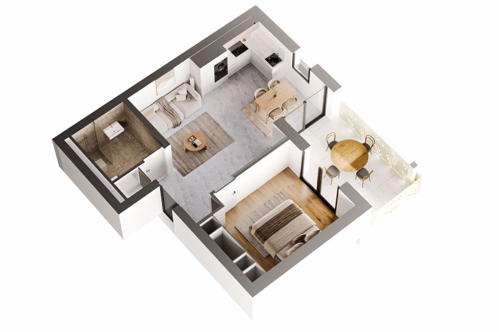Le Bouveret, 2,5 Zimmer in der neuen Residenz L'Aurore - Bild 6