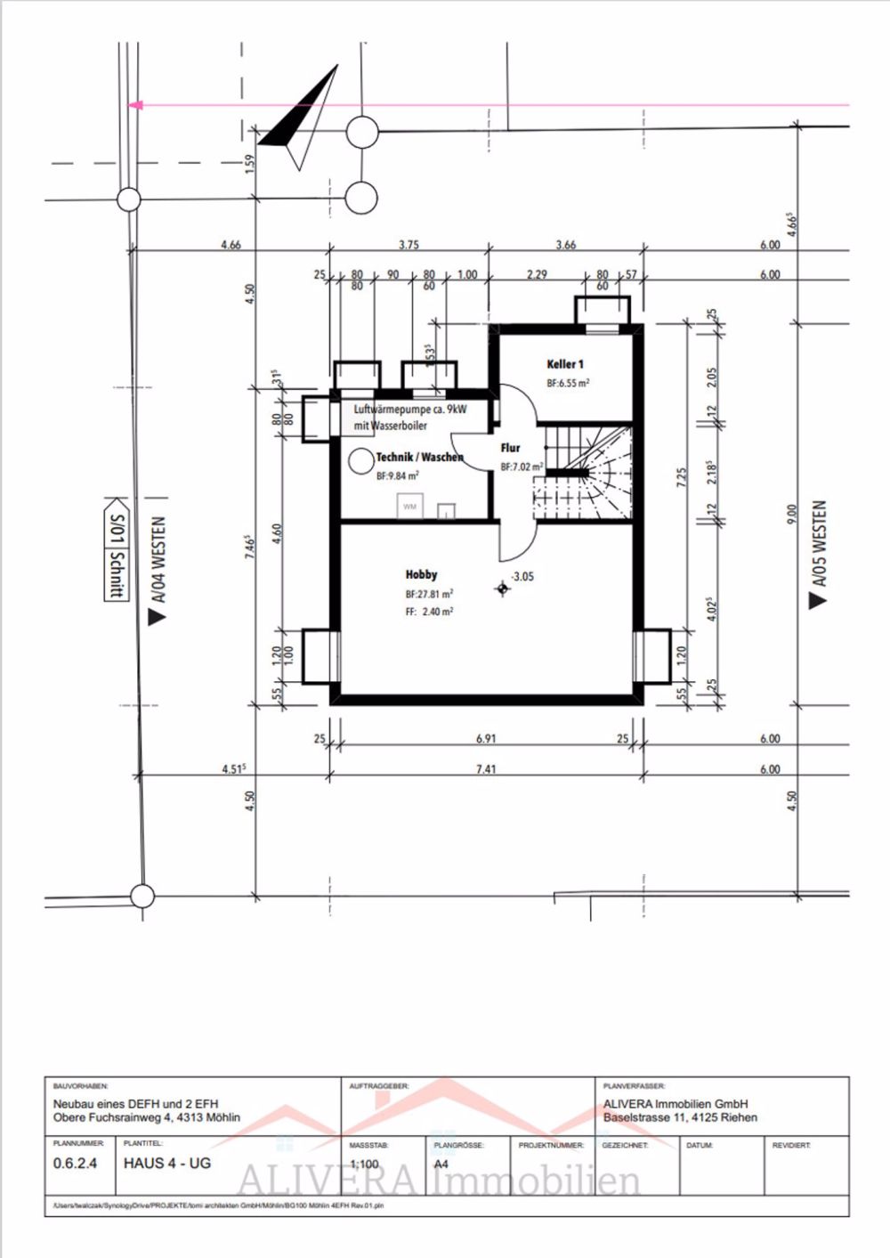 Modernes, Einfamilienhaus in Möhlin Haus 4 - UG