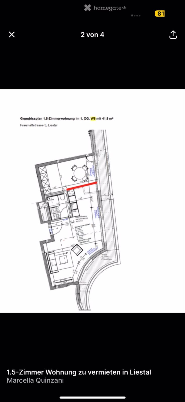 Moderne 1.5-Zimmer-Terrassenwohnung in Liestal - Bild 4