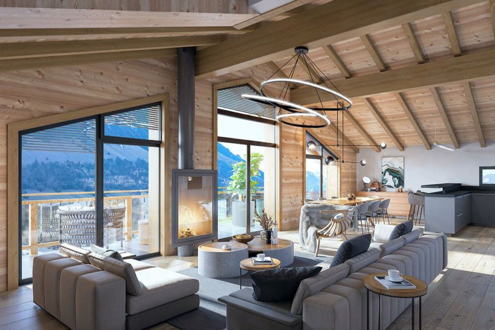 Chalet von hohem Standard in Crésuz mit Panoramablick - Bild 2