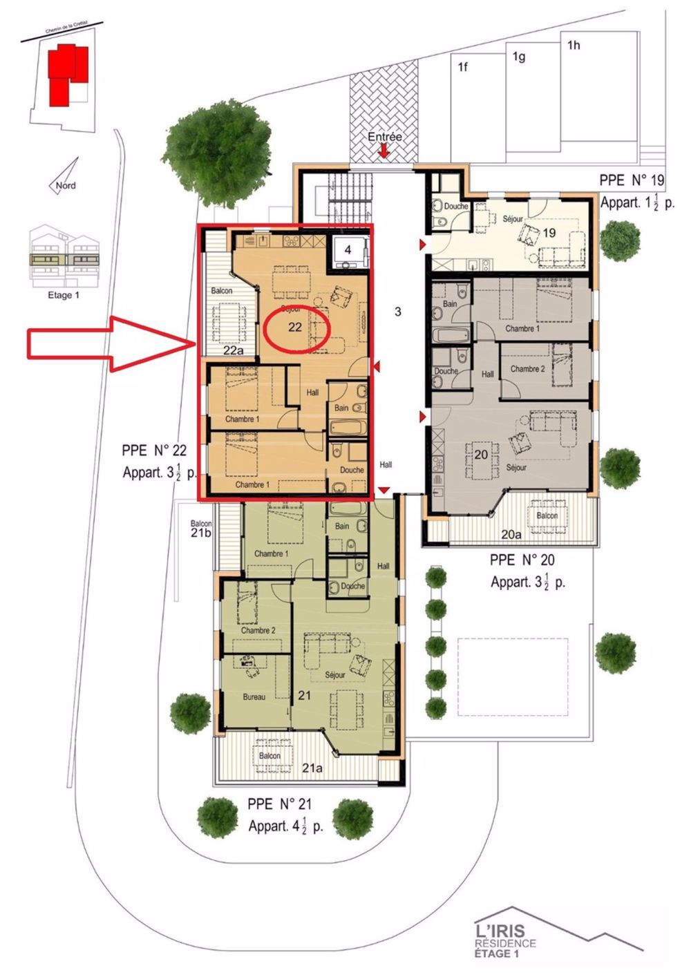 Nouveauté - Centre de Savièse - Plan 22 - au 1er étage
