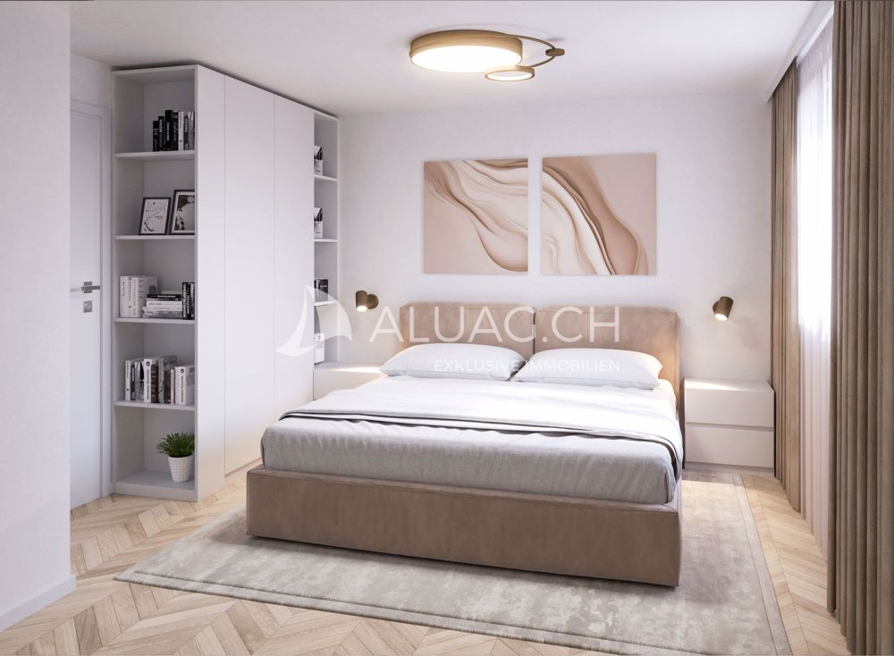 4.5 ZIMMER ETAGENWOHNUNG - Ein wunderschönes, sehr helles Schlafzimmer, das mit seinem hochwertigen Parkett Komfort und Ruhe bietet