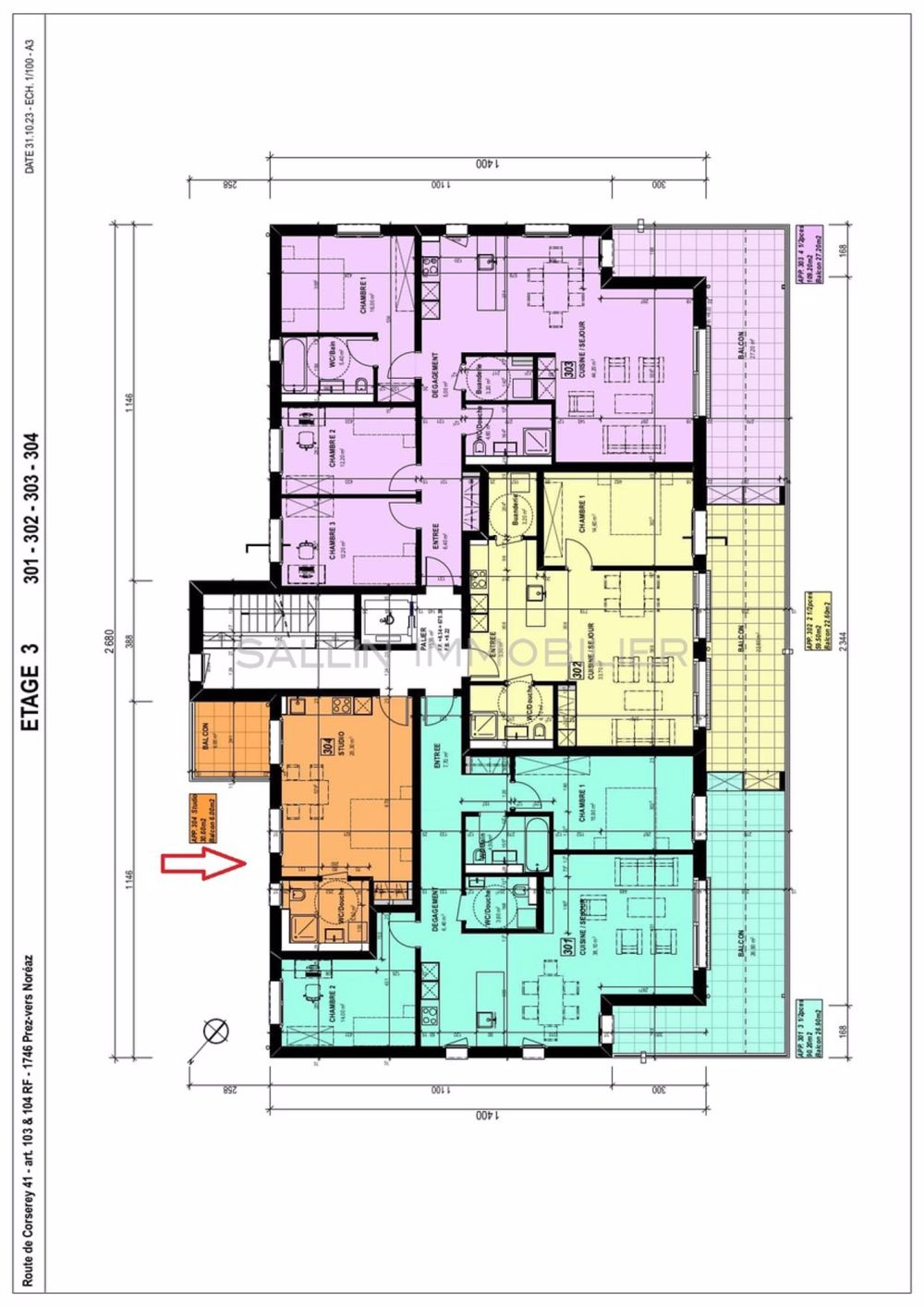 Studio d'env. 30.60 m² situé au dernier étage - Bild 6